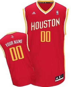 Men & Youth Customized Houston Rockets Red With Gold Jersey